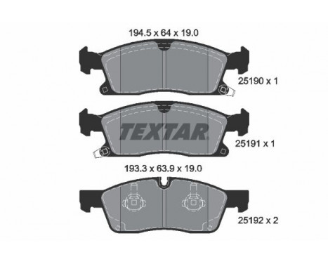 Brake Pad Set, disc brake 2519002 Textar