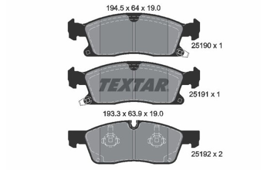 Brake Pad Set, disc brake 2519002 Textar