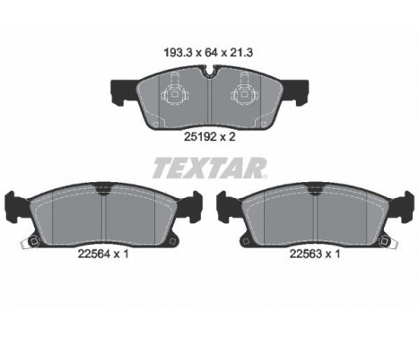 Brake pad set, disc brake 2519207 Textar