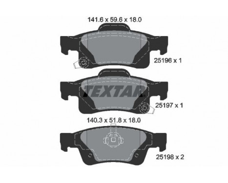 Brake Pad Set, disc brake 2519601 Textar