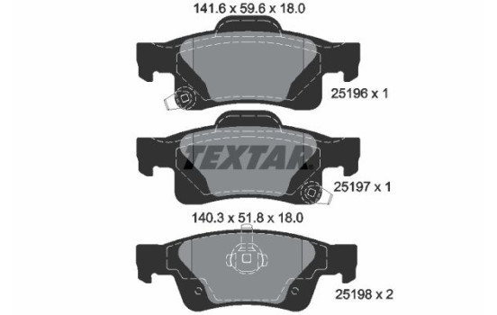 Brake Pad Set, disc brake 2519601 Textar
