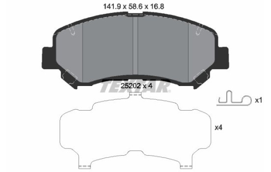 Brake Pad Set, disc brake 2520201 Textar