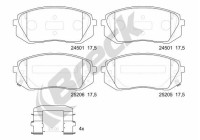 Brake pad set, disc brake 25205 00 701 00 Breck