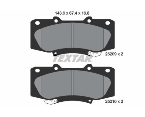 Brake pad set, disc brake 2520901 Textar