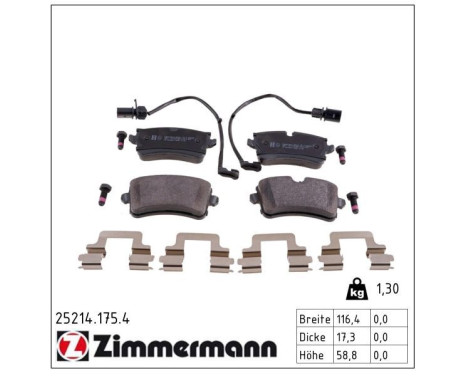 Brake Pad Set, disc brake 25214.175.4 Zimmermann, Image 2