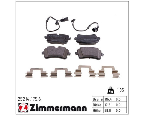 Brake Pad Set, disc brake 25214.175.6 Zimmermann, Image 2