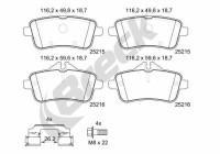 Brake pad set, disc brake 25215 00 554 00 Breck