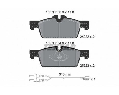 Brake Pad Set, disc brake 2522201 Textar