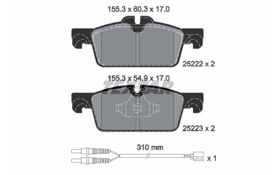 Brake Pad Set, disc brake 2522201 Textar