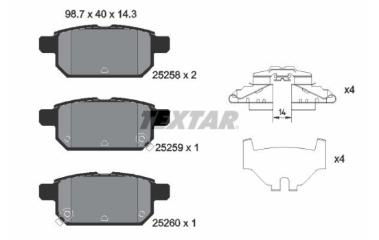 Brake Pad Set, disc brake 2525801 Textar