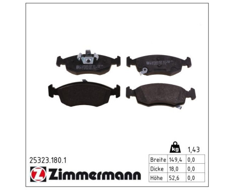 Brake Pad Set, disc brake 25323.180.1 Zimmermann, Image 2