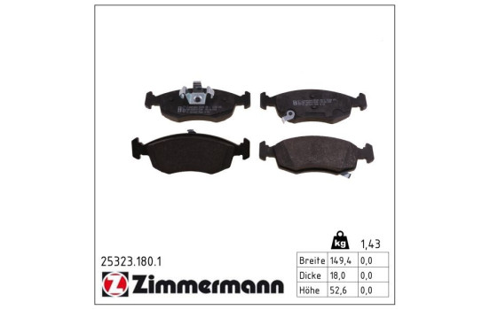Brake Pad Set, disc brake 25323.180.1 Zimmermann, Image 2