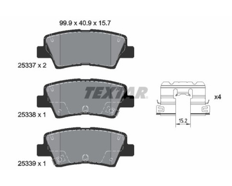 Brake pad set, disc brake 2533709 Textar