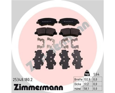 Brake Pad Set, disc brake 25348.180.2 Zimmermann, Image 2