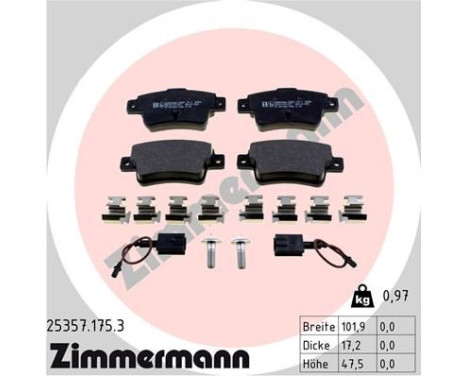 Brake Pad Set, disc brake 25357.175.3 Zimmermann, Image 2