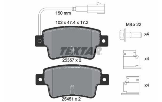 Brake Pad Set, disc brake 2535701 Textar