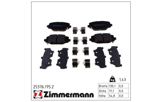 Brake Pad Set, disc brake 25376.175.2 Zimmermann