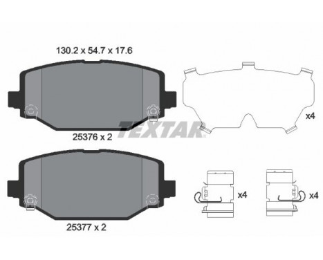 Brake Pad Set, disc brake 2537601 Textar