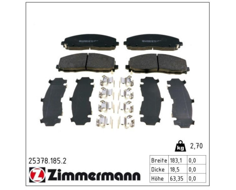 Brake Pad Set, disc brake 25378.185.2 Zimmermann, Image 2