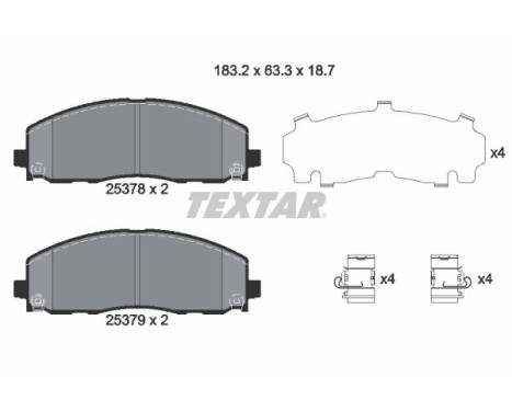 Brake Pad Set, disc brake 2537801 Textar