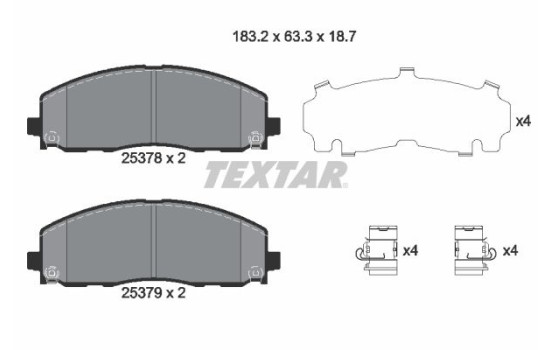 Brake Pad Set, disc brake 2537801 Textar