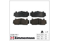 Brake pad set, disc brake 25380.190.1 Zimmermann