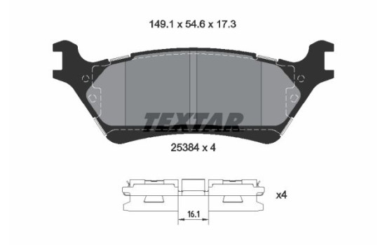 Brake pad set, disc brake 2538401 Textar