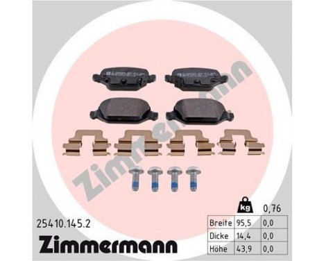 Brake Pad Set, disc brake 25410.145.2 Zimmermann, Image 2