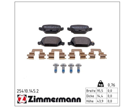 Brake Pad Set, disc brake 25410.145.2 Zimmermann, Image 2
