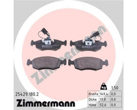 Brake Pad Set, disc brake 25429.180.2 Zimmermann, Image 2