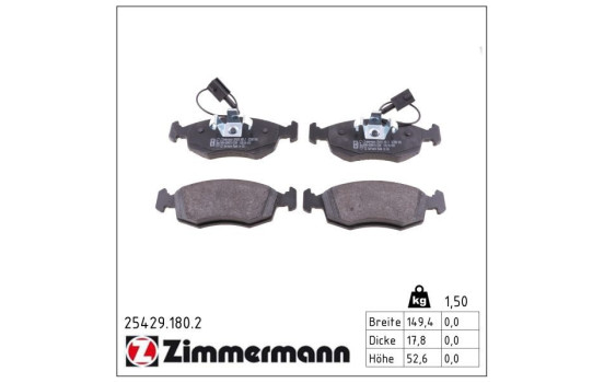 Brake Pad Set, disc brake 25429.180.2 Zimmermann, Image 2