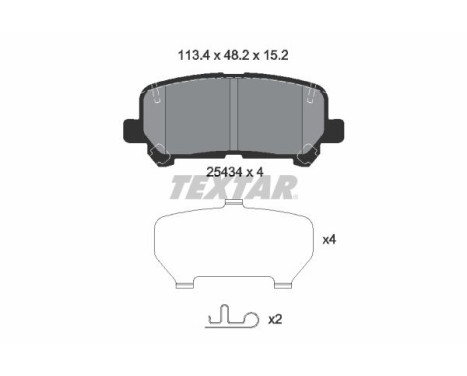 Brake pad set, disc brake 2543401 Textar