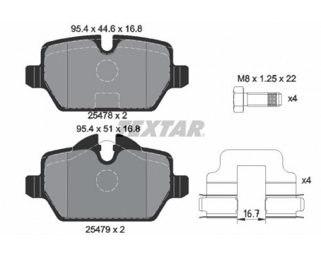 Brake Pad Set, disc brake 2547801 Textar