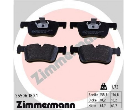 Brake Pad Set, disc brake 25506.180.1 Zimmermann