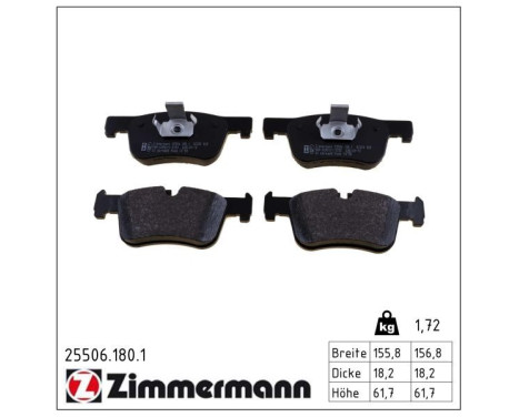 Brake Pad Set, disc brake 25506.180.1 Zimmermann