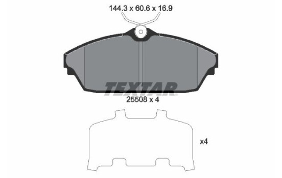 Brake Pad Set, disc brake 2550801 Textar