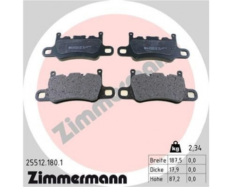 Brake Pad Set, disc brake 25512.180.1 Zimmermann