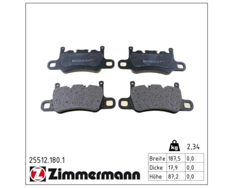 Brake Pad Set, disc brake 25512.180.1 Zimmermann