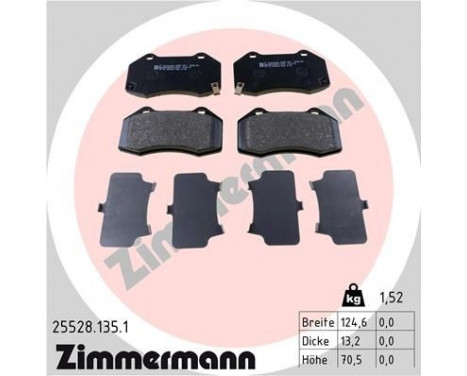 Brake Pad Set, disc brake 25528.135.1 Zimmermann