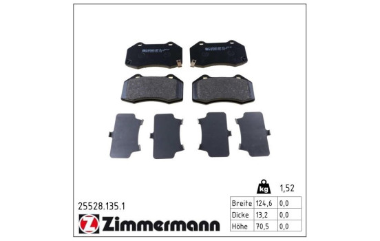 Brake Pad Set, disc brake 25528.135.1 Zimmermann