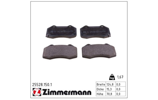 Brake Pad Set, disc brake 25528.150.1 Zimmermann, Image 2
