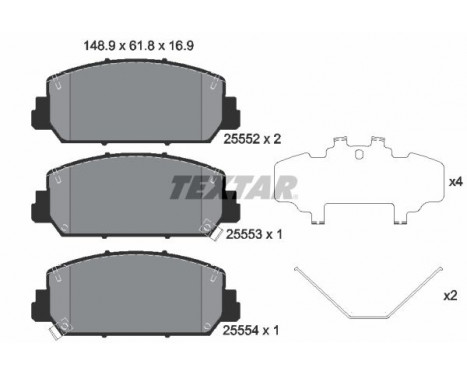 Brake Pad Set, disc brake 2555201 Textar