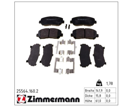 Brake Pad Set, disc brake 25564.160.2 Zimmermann, Image 2