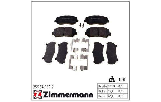 Brake Pad Set, disc brake 25564.160.2 Zimmermann, Image 2