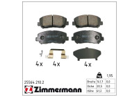 Brake pad set, disc brake 25564.210.2 Zimmermann