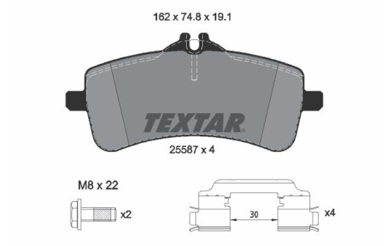 Brake Pad Set, disc brake 2558701 Textar