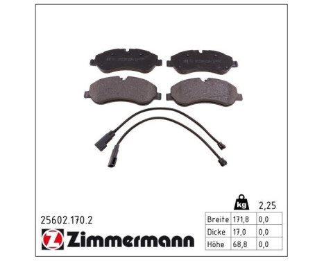 Brake Pad Set, disc brake 25602.170.2 Zimmermann, Image 2