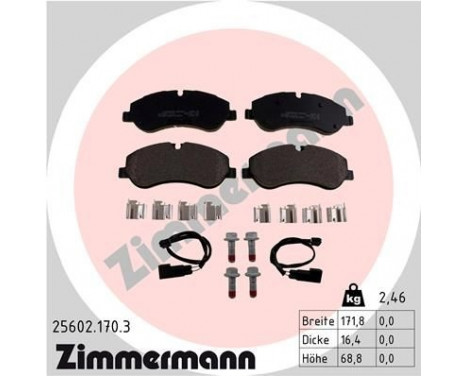 Brake Pad Set, disc brake 25602.170.3 Zimmermann, Image 2