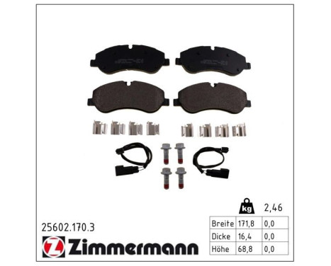 Brake Pad Set, disc brake 25602.170.3 Zimmermann, Image 2