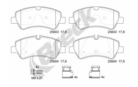 Brake pad set, disc brake 25603 00 653 00 Breck, Image 2